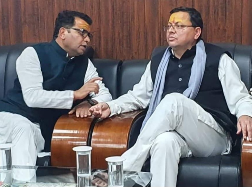 विधायक शिव अरोरा ने अपनी विकास योजनाओ को मुख्यमंत्री पुष्कर सिंह धामी से घोषणाओ में कराया शामिल 