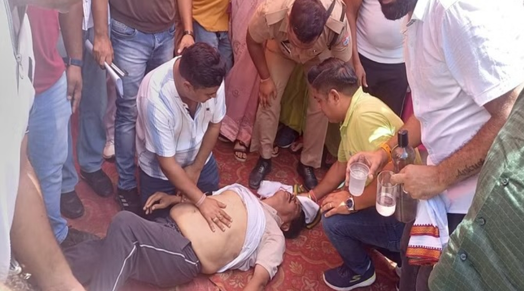 धरने के दौरान भाषण दे रहे विधायक तिलक राज बेहड़ की तबियत बिगड़ी, मेडिसिटी में भर्ती अब हालत खतरे से बाहर