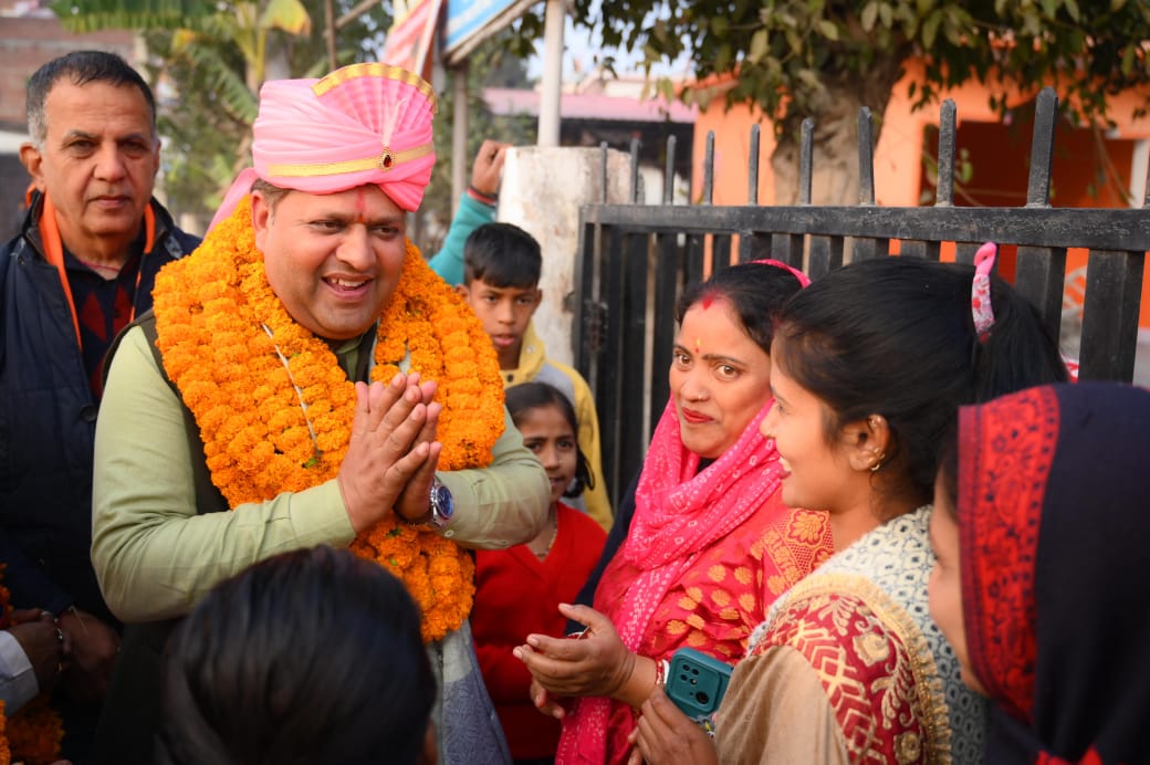 भाजपा मेयर प्रत्याशी ने किया धुंआधार जनसंपर्क, विकास शर्मा बोले 25 जनवरी को रूद्रपुर में फिर लहरायेगा भगवा