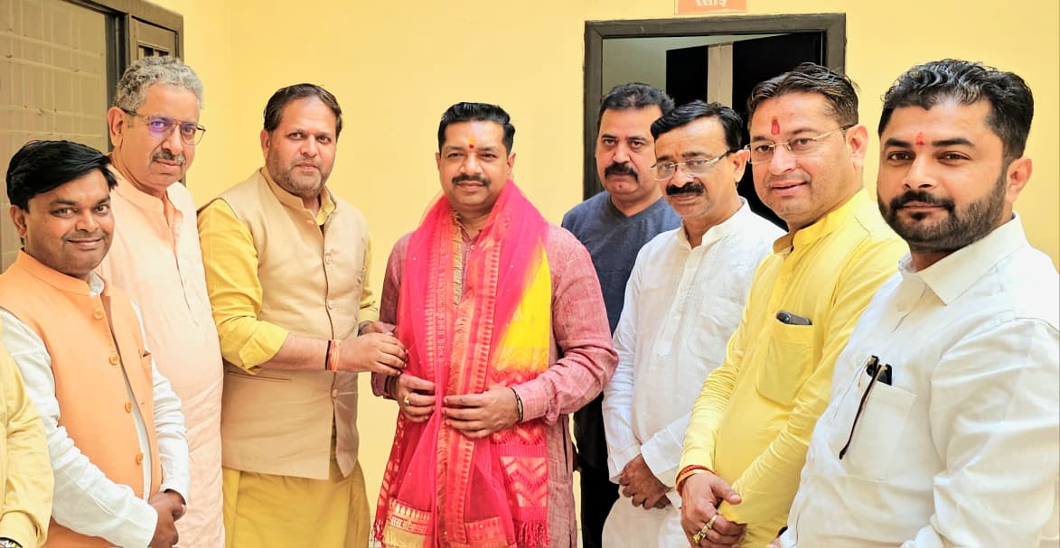 महापौर विकास शर्मा ने भाजपा प्रदेश महामंत्री का किया स्वागत