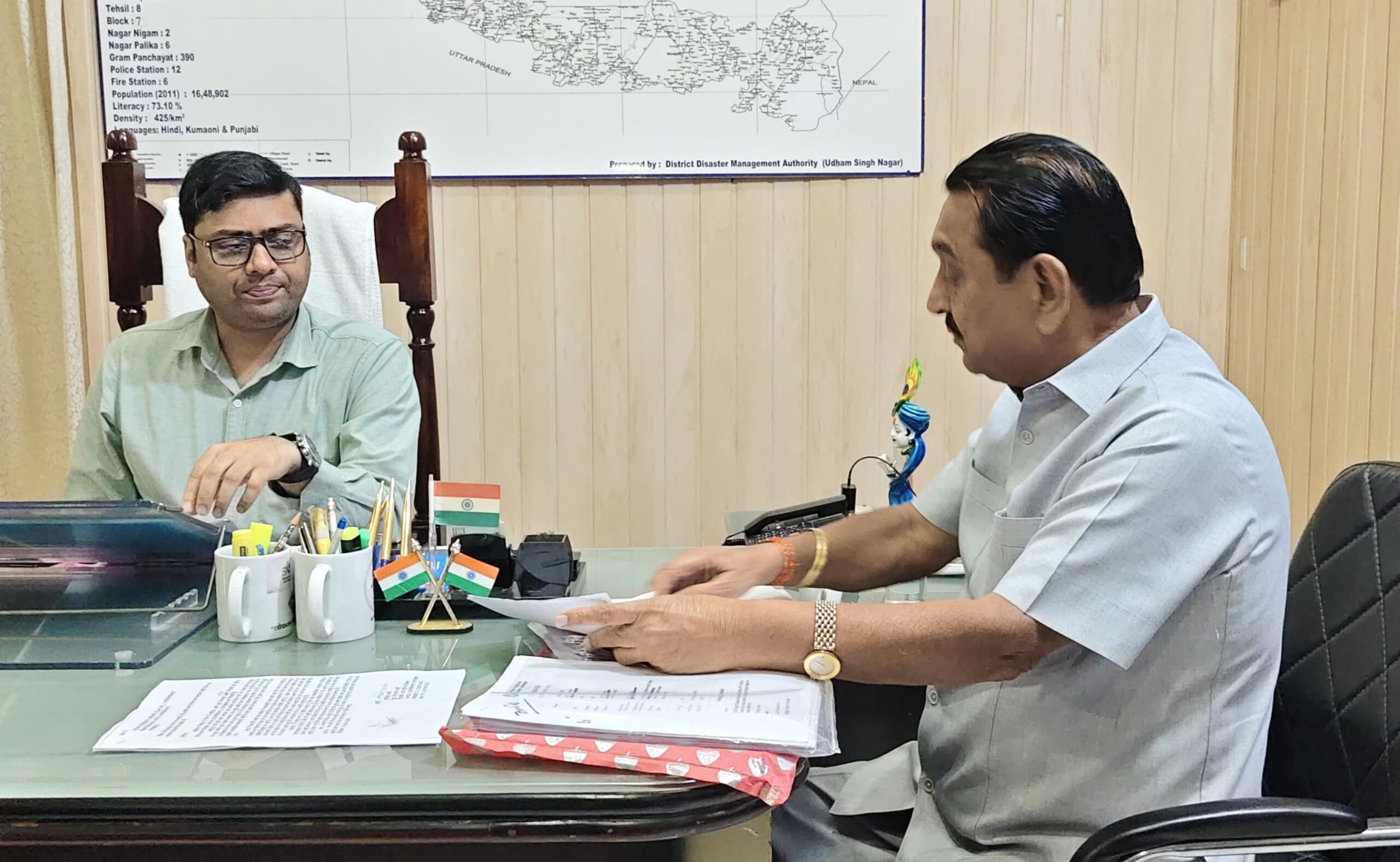 डबल वोट के नाम पर लगाई गई आपत्तियों की निष्पक्ष जांच की मांग को लेकर विधायक तिलक राज बेहड़ ने एडीएम से की मुलाकात