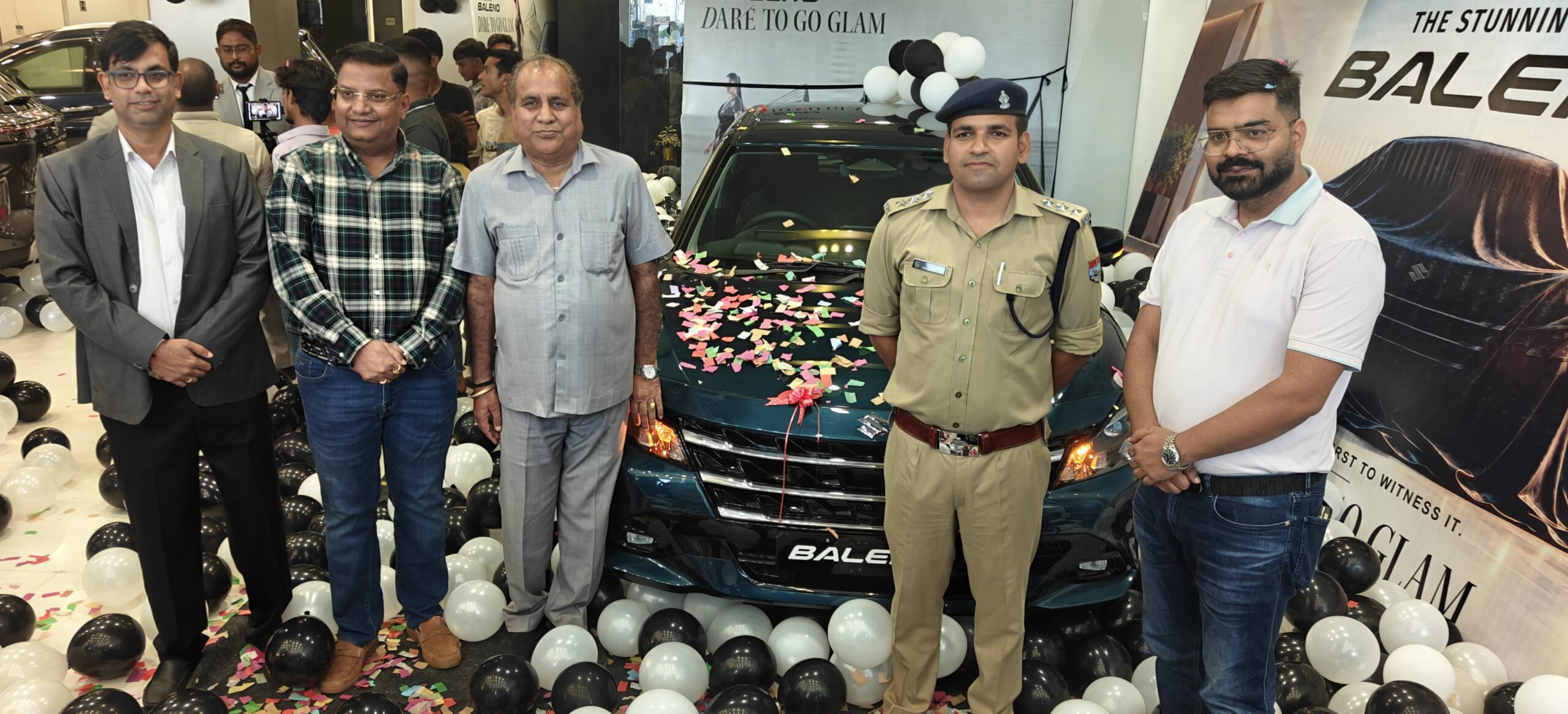 नेक्सा शोरूम में नई बेलोनो की भव्य लॉन्चिंग, पुलिस उपाधीक्षक विभव सैनी ने किया अनावरण
