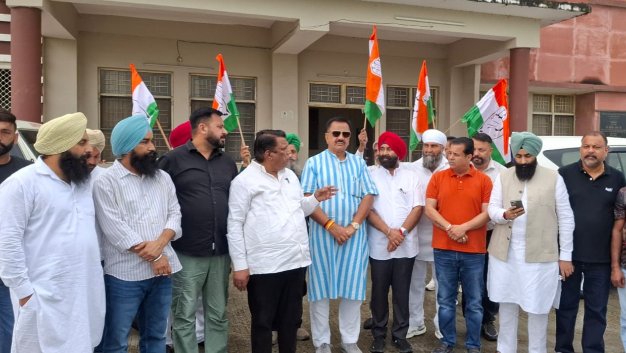 ओलावृष्टि से बर्बाद धान की फसल का पूर्व विधायक ठुकराल ने लिया जायजा